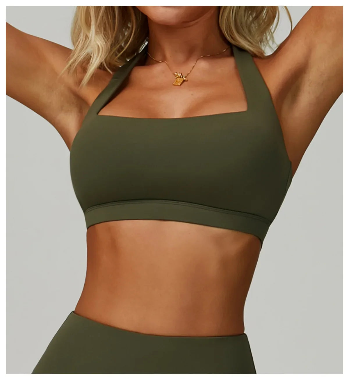 Woman Bra Gym Underwear Yoga Sport Bra Outdoor Jogging Hanging Neck Shoulder Strap Fitness Sports Bra Breathable Sexy Female Top