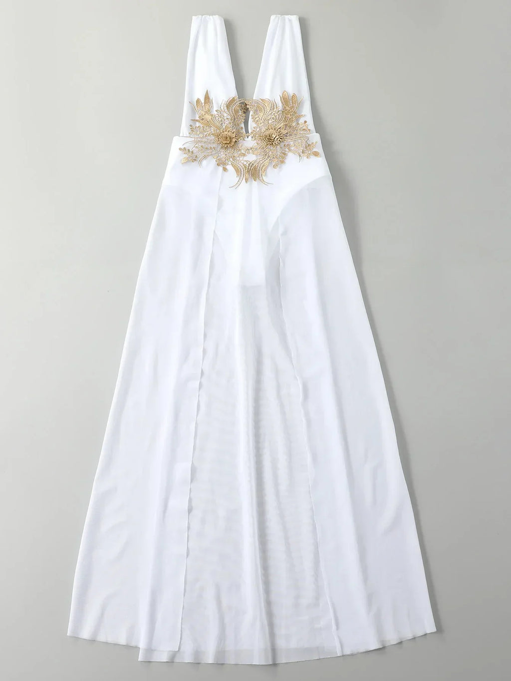 Sexy White Dress One Piece Swimsuit 2026 Women Embroidery Floral Designer High Waist Swimwear Vintage Beach Bathing Suit Bikini
