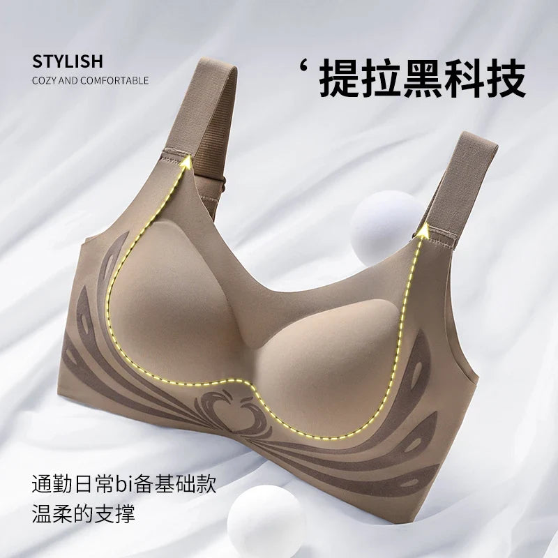 Sexy Lifting Seamless Underwear Women's Small Breasts Gathering No Steel Ring Bh Upper Holder Breast Adjustable Ladies Bra M-6XL