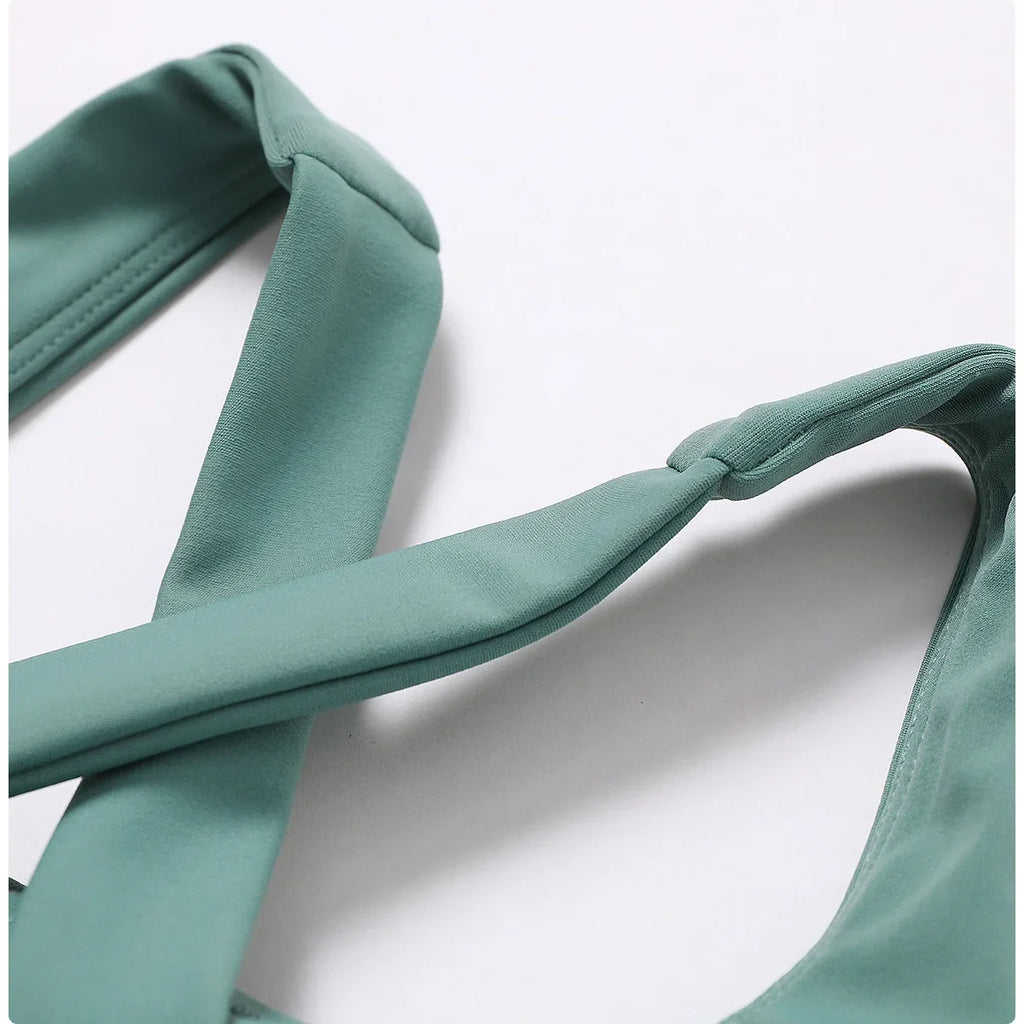 Crossed Shoulder Strap Yoga Bra Chest Pad Running Sports Bra Gym Top Women Stretch Pull Up Underwear Women Vest Fitness Tank Top
