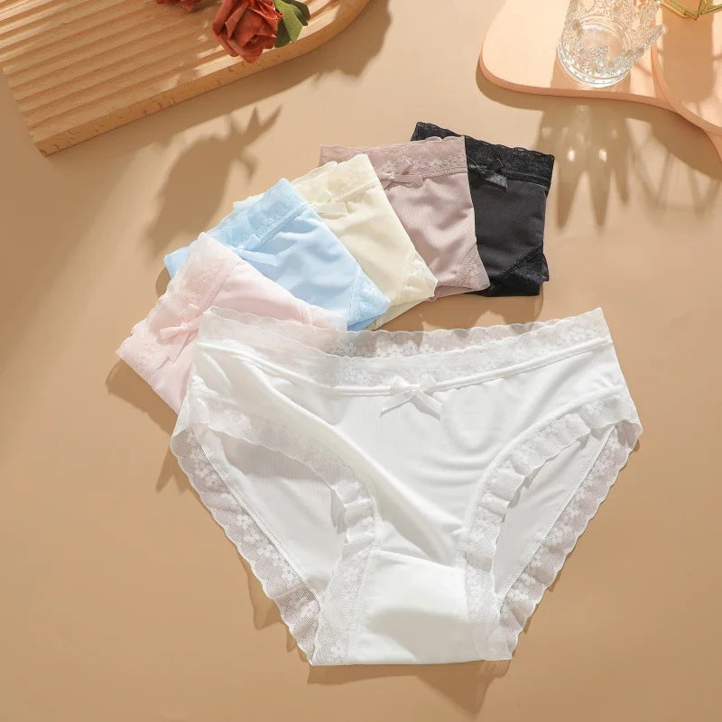 3Pcs/Set Women Ice Silk Seamless Briefs Sexy Comfortable Stretchy Semi Sheer French-Cut Panties Women's Underwear Breathable