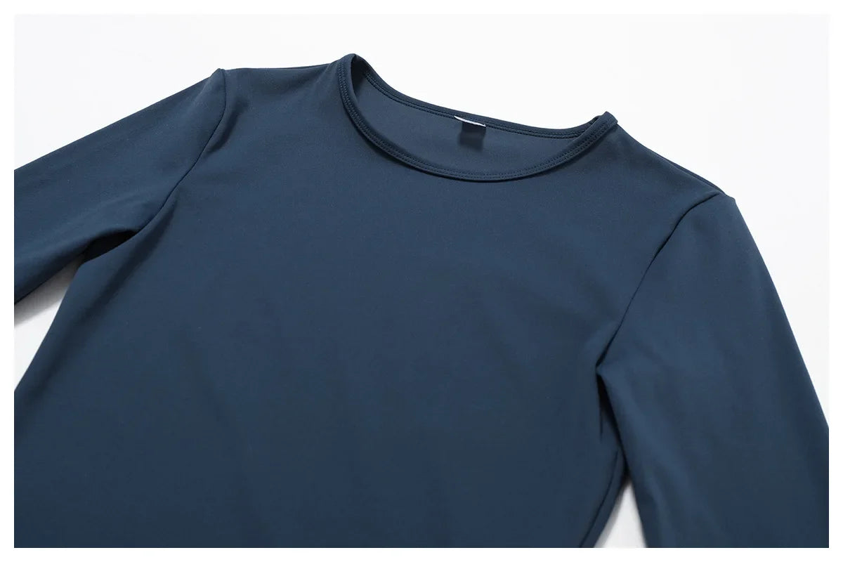 NCLAGEN Long Sleeve Workout Top Gym Pilates Clothes Women Active Wear Sports Shirt Elastic Fitness Yoga Clothing Running Shirts