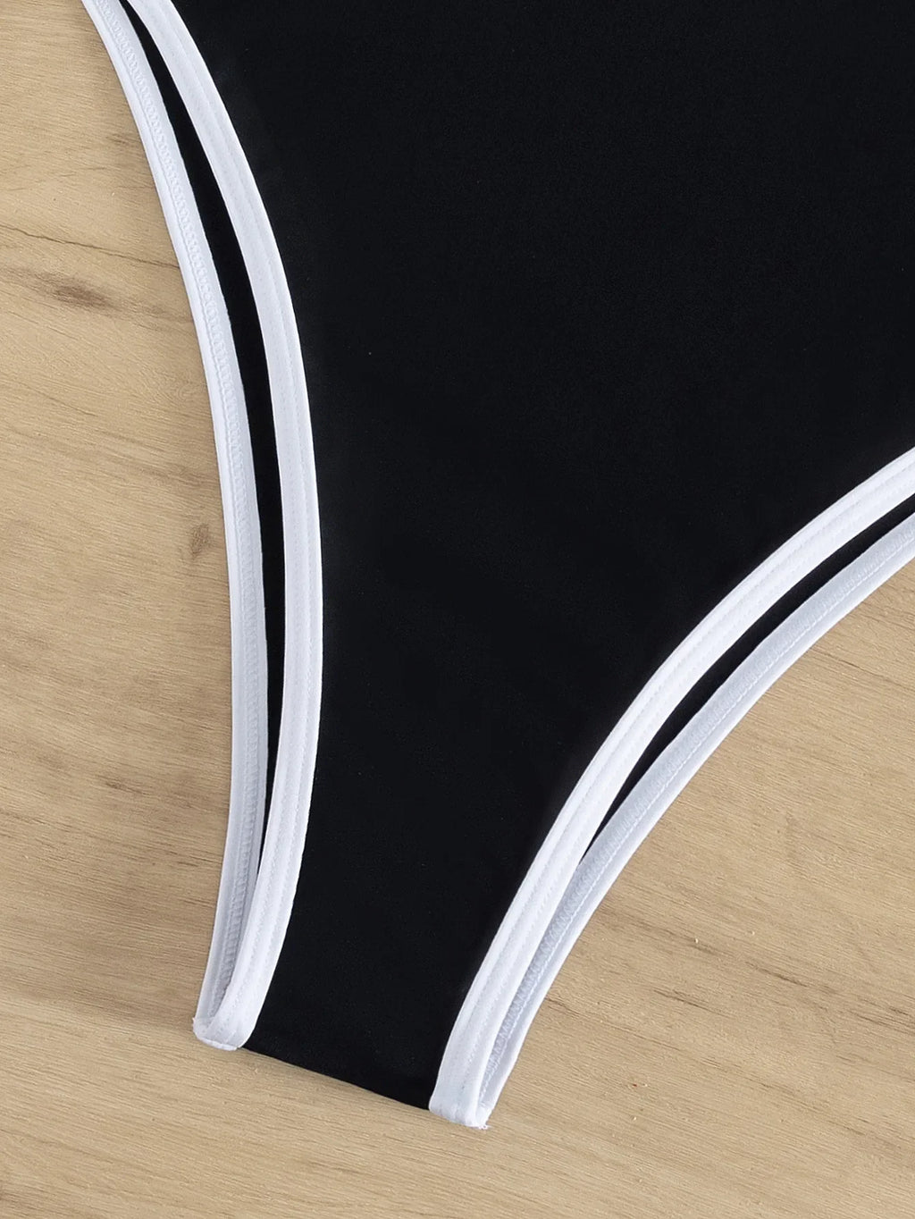 Sexy Deep V Neck One Piece Swimsuit 2025 Women Black Contrast Push Up Backless Slim Tummy Control Swimwear Beach Pool Bather