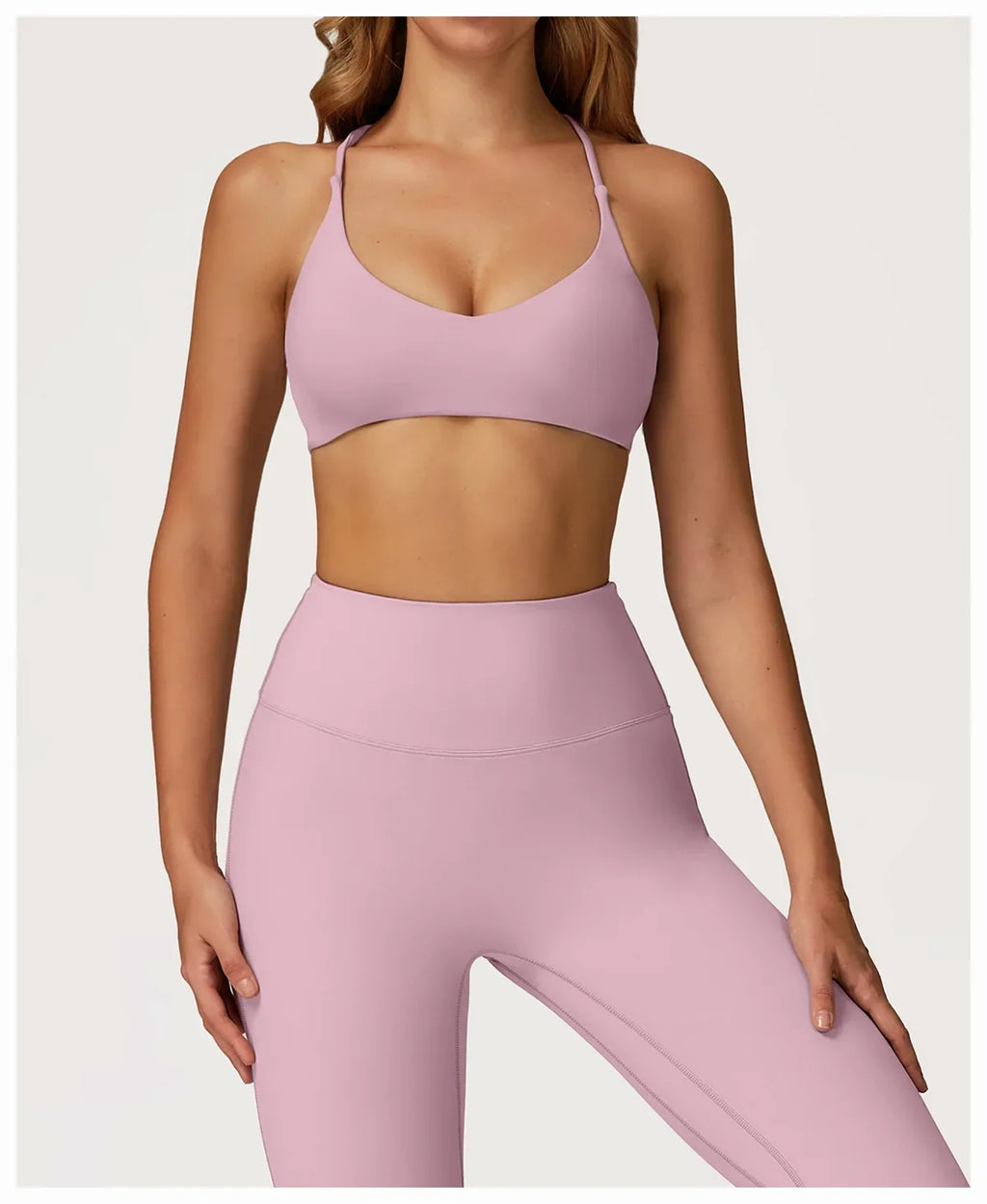 Summer U-Shaped Multi-Strap Cross Back Women Pilates Fitness Sports Bra Top Gym Yoga Athletic Tight Workout Jog With Chest Pad