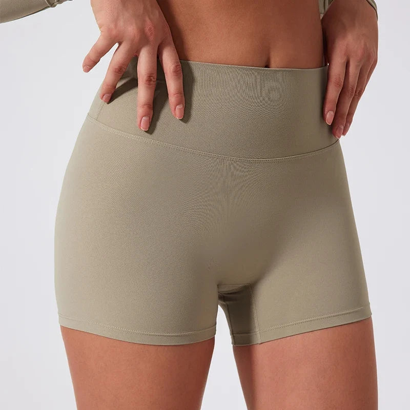 Hearuisavy Summer Elastic Scrunch Yoga Shorts Push Up Gym Leggings Cycling Workout Short Women Quick-Dry High Waist Sports Pants