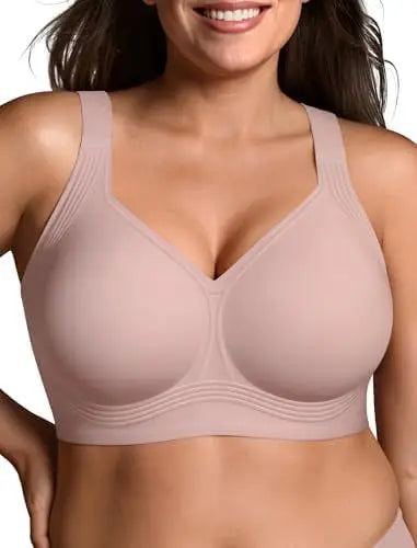 Women's Plus Size Seamless Bra Wire-free Full Cup Bra Comfortable Solid Color Everyday Supportive Plus Up Bra Underwear