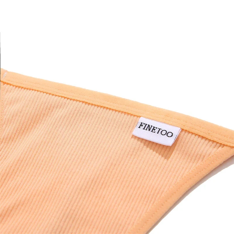 3PCS Women's Panties Cotton Thongs Adjustable Waist Sexy G-String Solid Color Seamless Intimate Female Underpants Lingerie S-XL