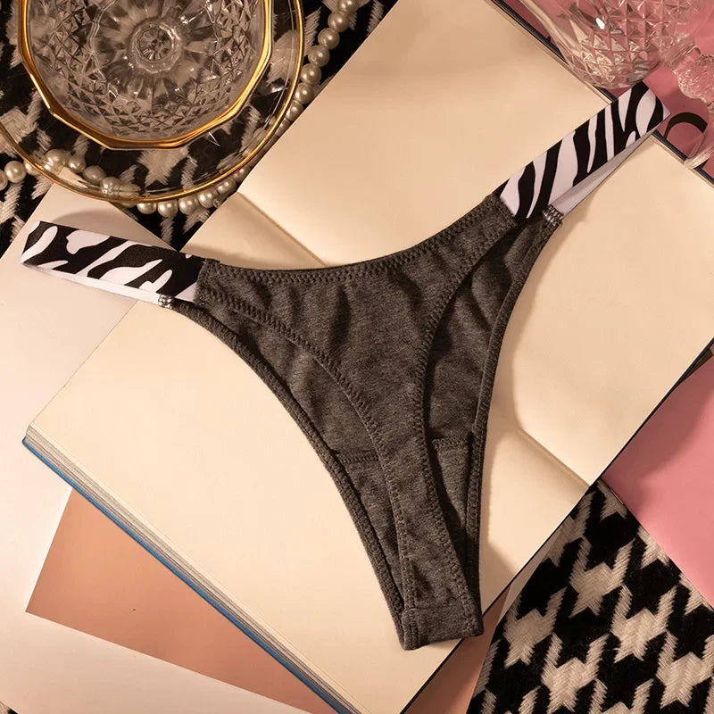 Cotton Sexy Women Panties Leopard Zebra Printed Seamless Girls Briefs Thong Girls G String Fitness Low Waist T-back Size S-XL