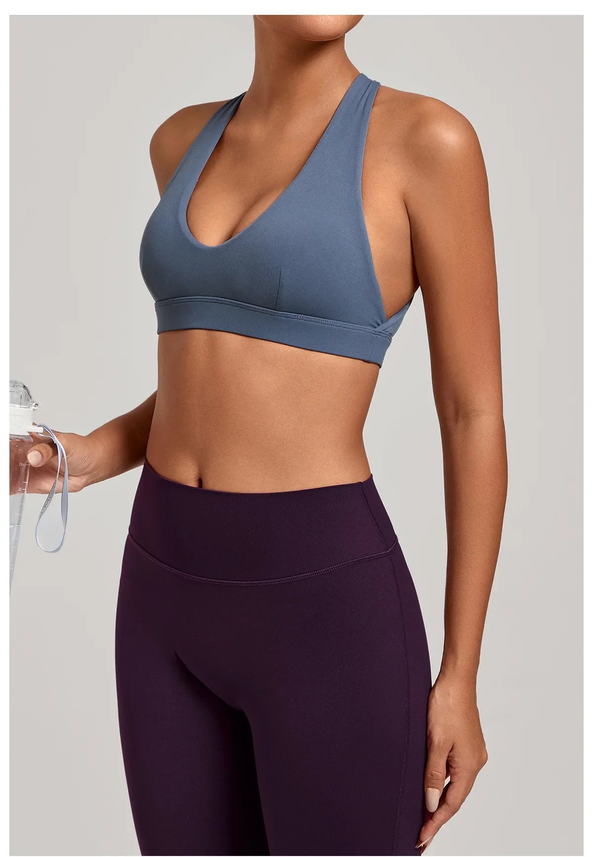 Sports Bra Gathered Neck Hanging Style Backless Tight Yoga Bra Women's Top Fitness Outdoorsports Pilates Training Gym Workout