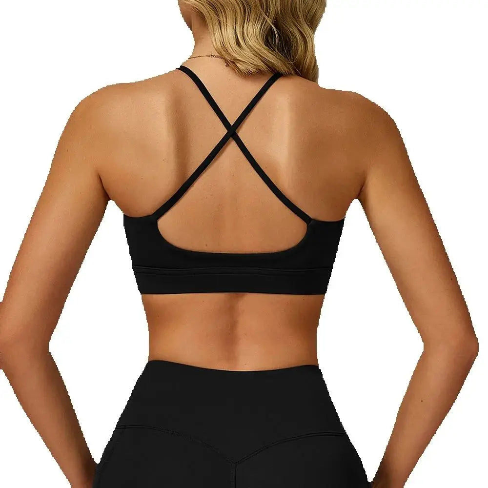 Sexy Underwear Women Tops Back Cross Strap Tank Top Push Up Running Sports Bra Breathable Soft Fitness Beauty Workout Yoga Bra