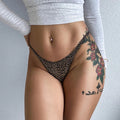 Ice Slik Low Waist Girls G String Leopard Flower Women Panties Sexy Briefs Thong T-back Underwear Female Lingerie Size S-XL
