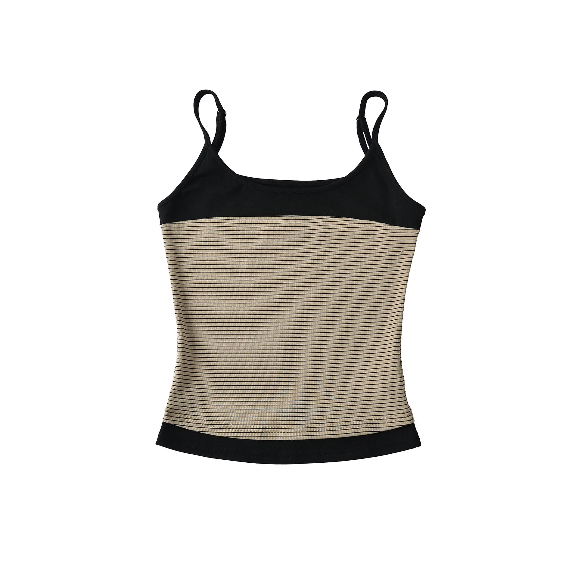New Korean Style Pure Desire Color-Block Patchwork Base Shirt Women's Striped Inner Camisole Tank Top For Woman Casual TA42