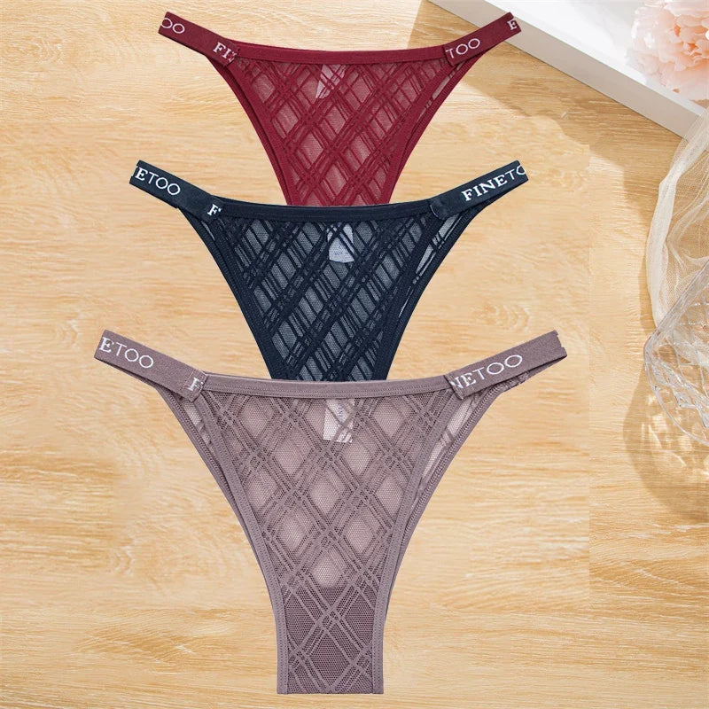 3Pcs/Set Cotton Panties Women Letter Belt Lace Sexy Briefs Seamless Low Rise Underwear Ladies M-XL Underwear Girls Lingerie New