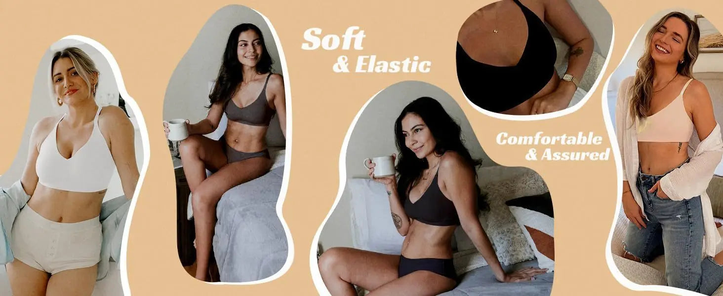 Women's Seamless Underwear 3/4 Cup and Thin Molded Cup Bra Wire-free Shaping Underwear Comfortable and Breathable Push Up