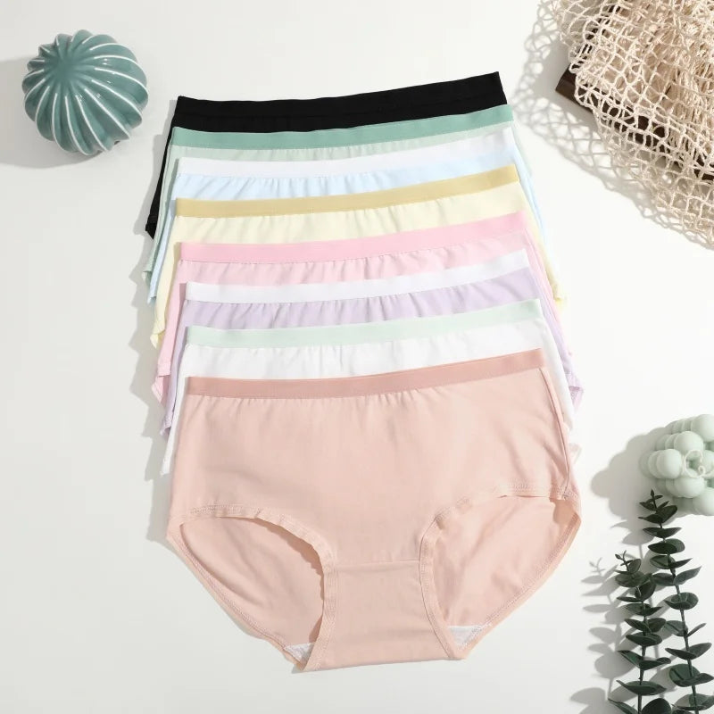 3Pcs/Set Women's Seamless Cotton Briefs Women Panties Solid Color Breathable Underwear Female Low Waist Soft Lingerie S-XXL