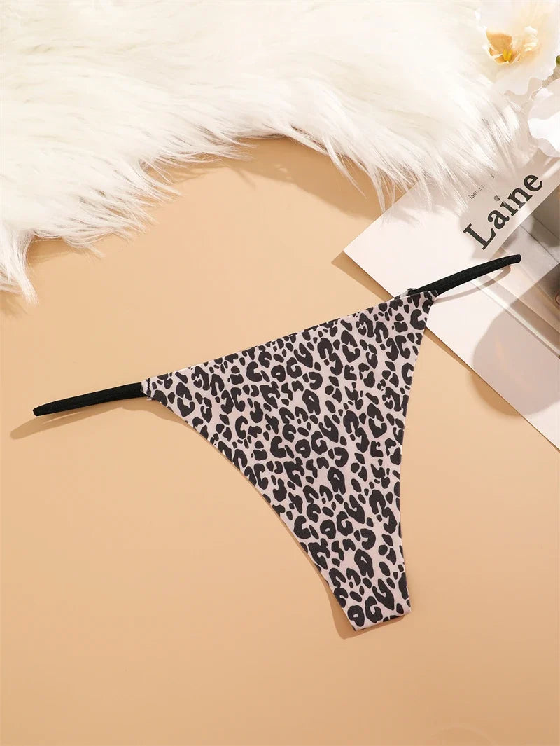 3PCS Women Seamless Leopard Butterfly Panties Sexy Ultra-thin Briefs Female Ice Silk No Trace Underwear Low Rise Soft Lingerie