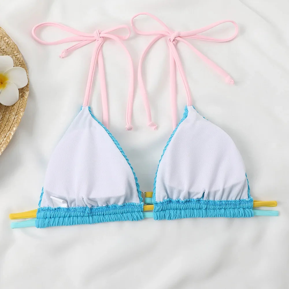 2026 New Fashion Sexy Bikini Solid Swimsuit Women Swimwear Push Up Set Brazilian Bathing Suit Summer Beach Wear Swimming
