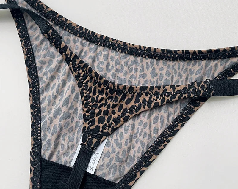 Ice Slik Low Waist Girls G String Leopard Flower Women Panties Sexy Briefs Thong T-back Underwear Female Lingerie Size S-XL