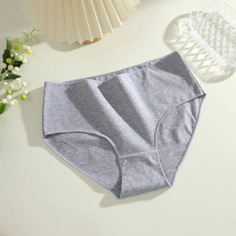 4Pcs Women's Seamless Cotton Briefs Women Plus SizePanties Solid Color Breathable Underwear Female Low Waist Soft Lingerie S-XXL