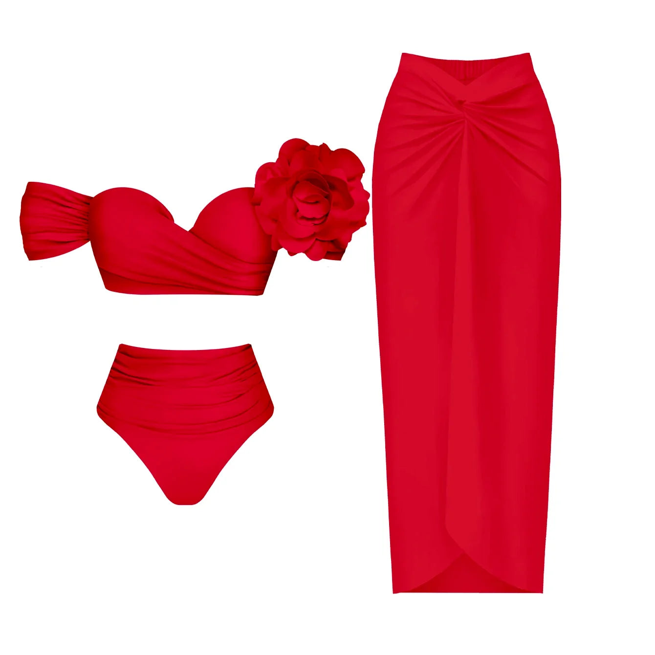 Floral 2Pcs Sexy Swimsuit 2026 Bandeau Biquini Women Bikini Push Up  Swimwear Female Swim Suits Cover Up Bathingsuit Beachwear