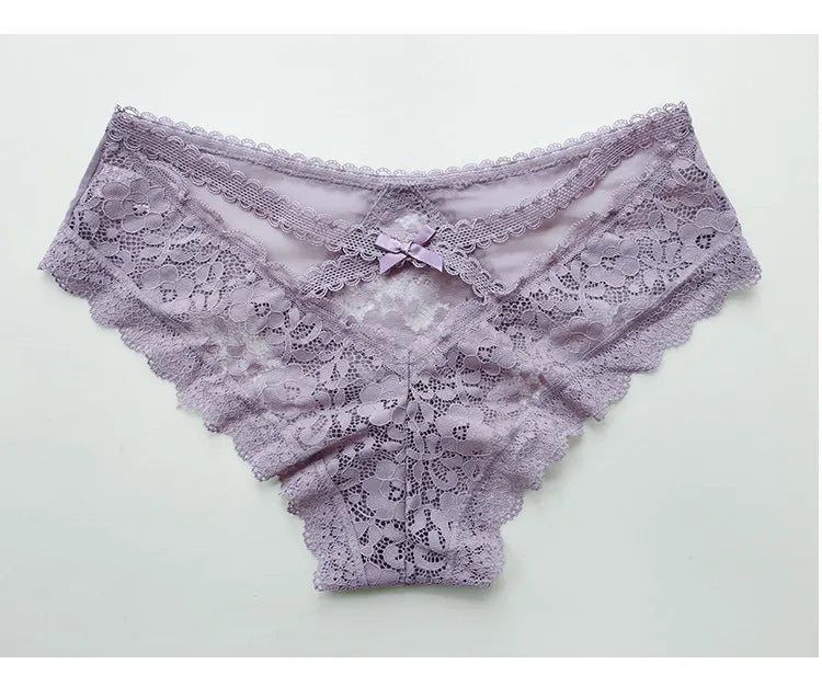 Lace Thin Sexy Girls Panties Seamless Women Briefs Thong Hollow Out G String Underwear Transparent Female Low Waist Lingerie