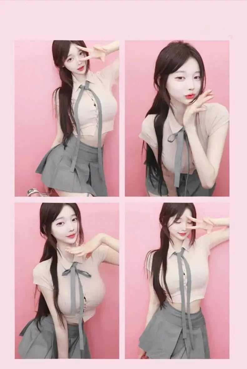 WOMENGAGA Korea Style Sexy Slim High Waist Strap A-line Half Length Skirt Fashion Women Skorts JK Sweet 2023 New  OW3W