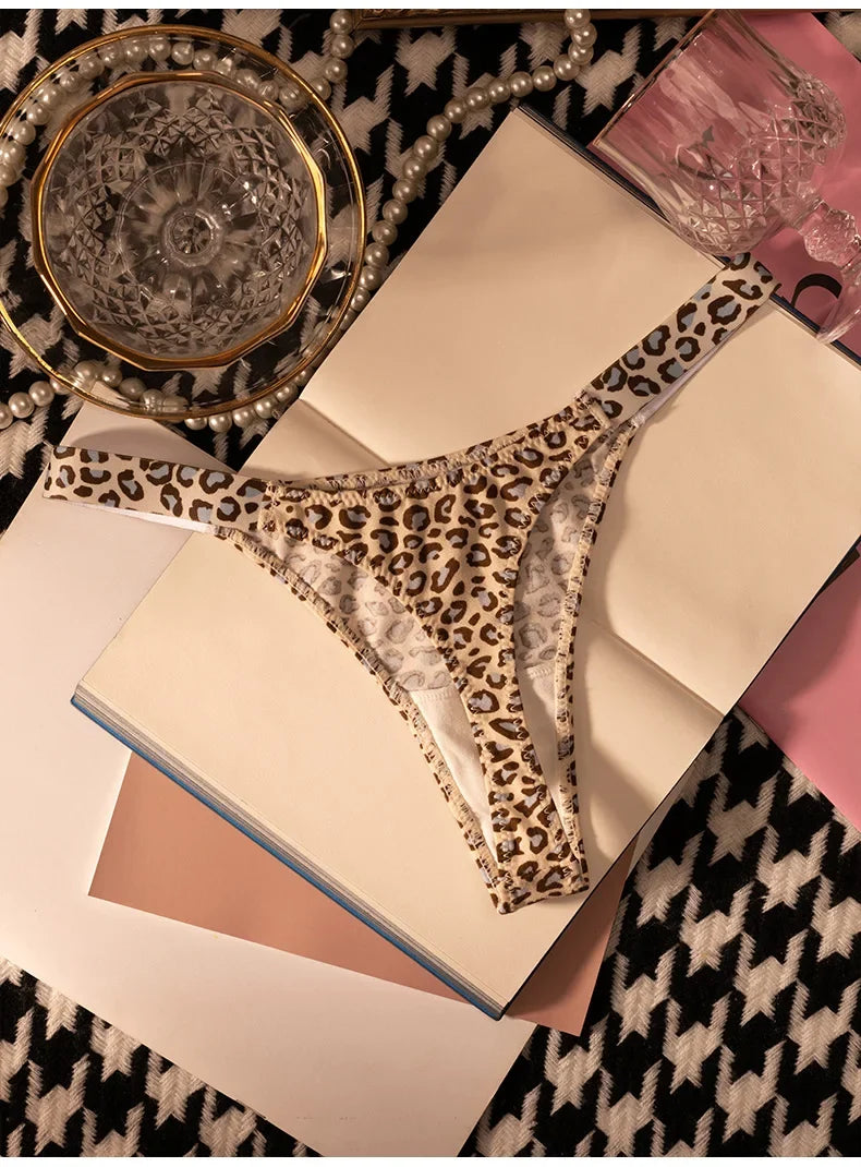 Cotton Sexy Women Panties Leopard Zebra Printed Seamless Girls Briefs Thong Girls G String Fitness Low Waist T-back Size S-XL