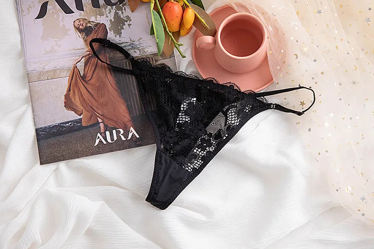 Lace G string Sexy Panties Women Underwear Briefs Hollow Out Thong High Quality Transparent Underpants Lingerie Girls Intimates