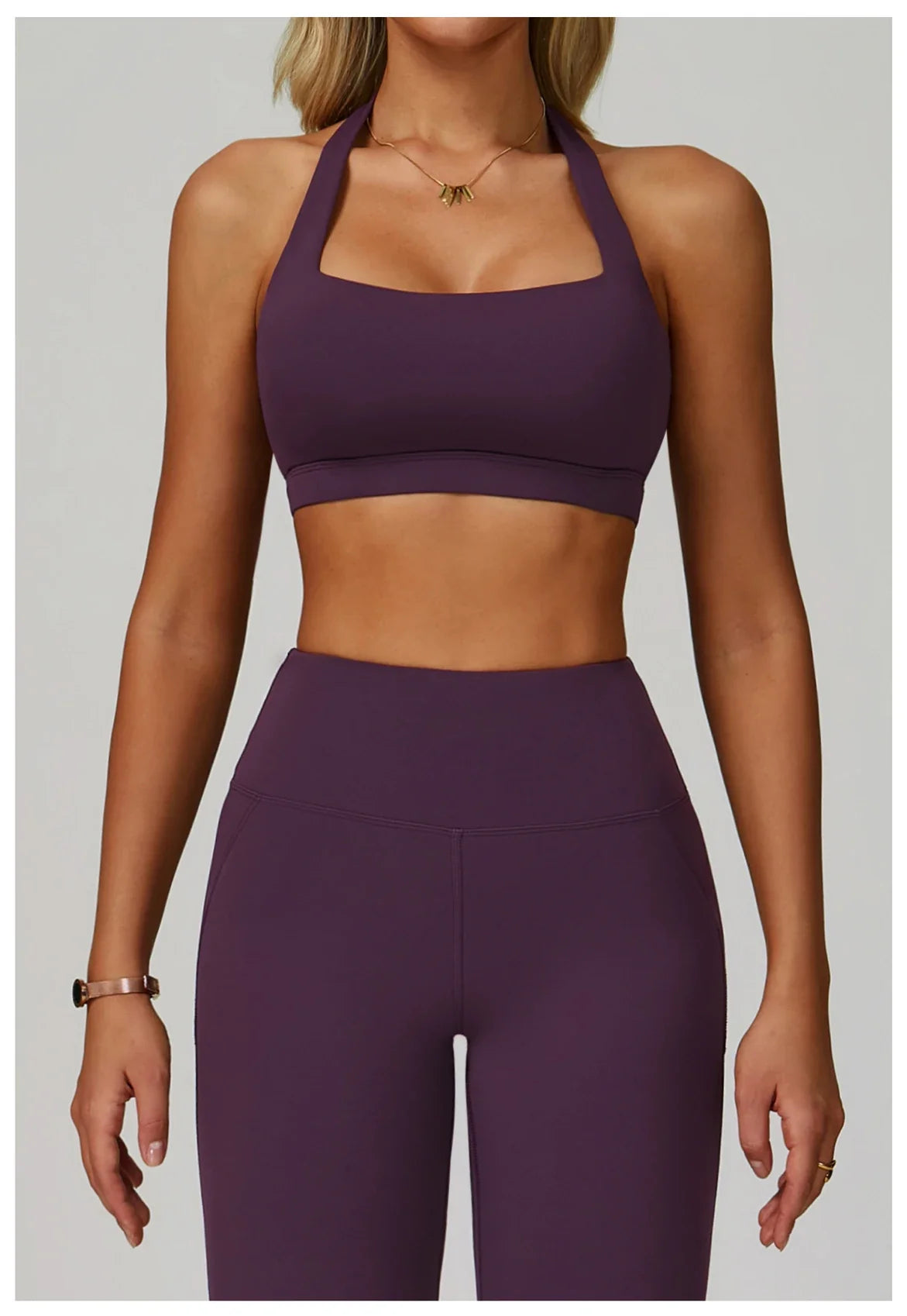 Woman Bra Gym Underwear Yoga Sport Bra Outdoor Jogging Hanging Neck Shoulder Strap Fitness Sports Bra Breathable Sexy Female Top