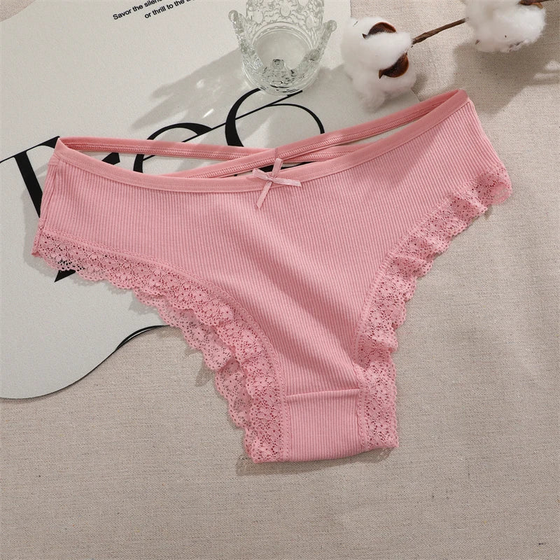 4PCS Cotton Seamless Panties Hollow Sexy Design Unique Low Waist Women Panties Breathable Girls Underwear Soft Lingerie S-XL