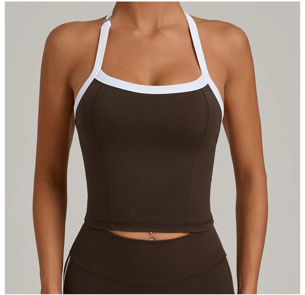 Hanging Neck Top Women Sports Bra Push Up Fitness Yoga Bra Color Blocked Underwear Gym Sport Tops Women Running Vest Bralette