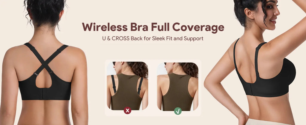 Women's Jelly Bra No Steel Ring Seamless Gathered Support 3 Pack Nylon Fabric Adjustable Shoulder Strap Invisible Cup Type
