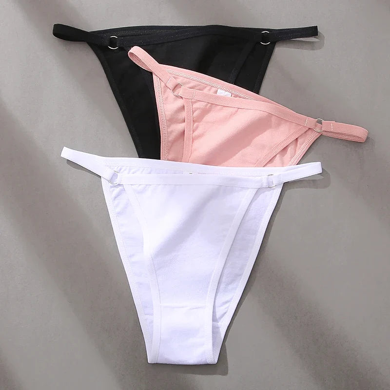 4Pcs/Set Women's Cotton Panties 3Pcs/set Sexy Low Waist Briefs M-2XL Comfortable Underwear Female Soft Color Underpants Lingerie