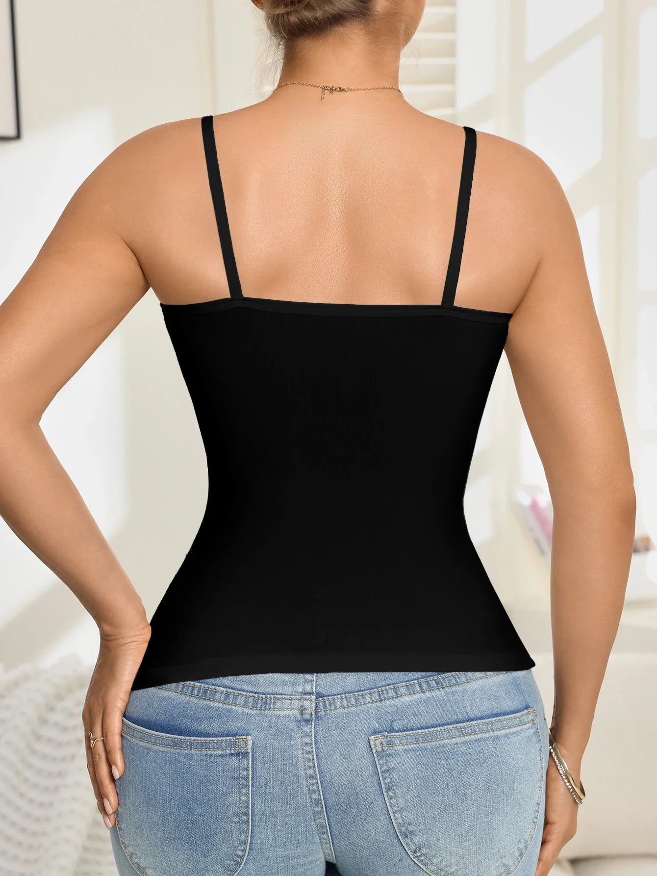 Summer Vest Women's Tank Top Padded Camisole Sleeveless Top Comfortable Adjustable Thin Straps Ladies's Underwear