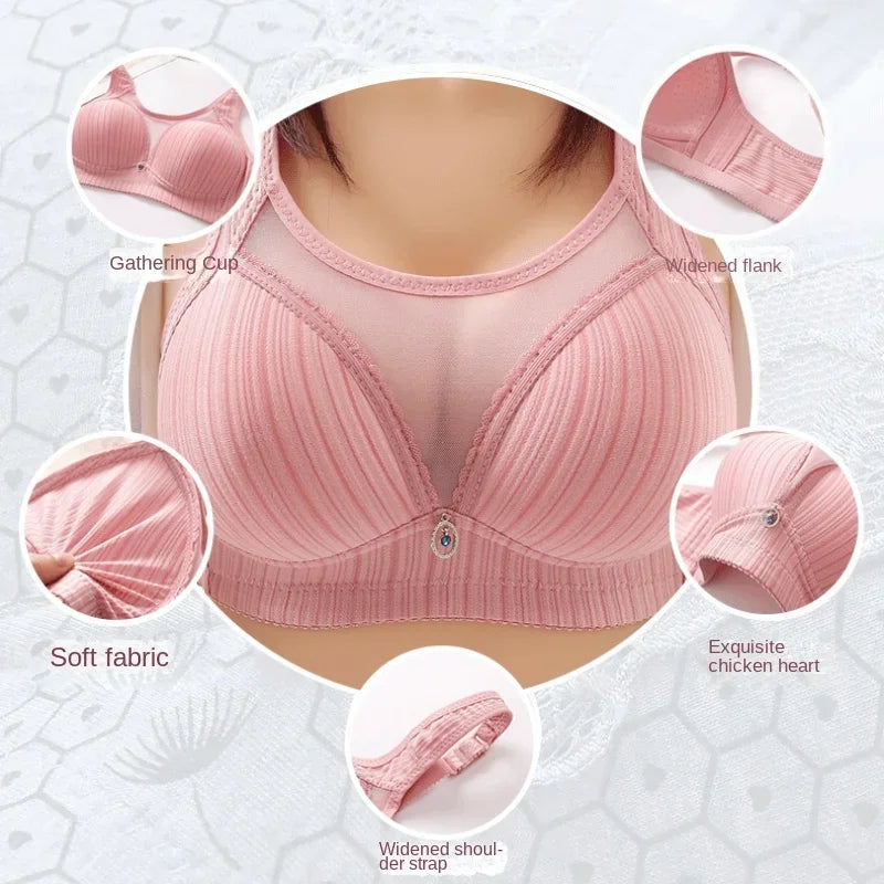 42-44 B/C Large Cup Underwear for Women Bra Large Size Comfortable No Steel Bra Fashion Bralette Tops Middle Aged Lingerie
