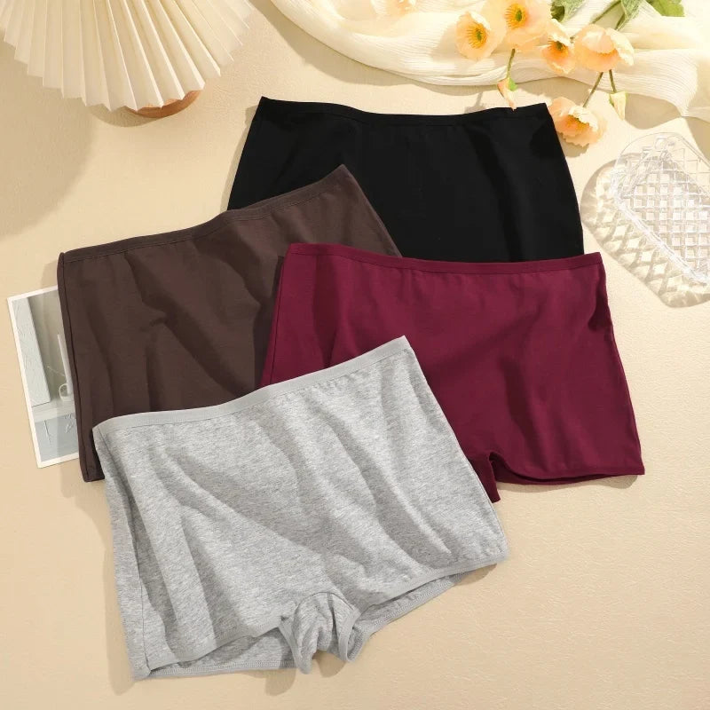 3PCS/SET Women Panties Cotton Seamless High waist Boxer shorts Female Solid Color Briefs Cozy Lingerie Intimate Underpants XS-XL