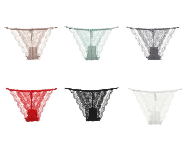 Lace Thin Sexy Girls Panties Women Briefs Thong Hollow Out G String Seamless Underwear Transparent Female Low Waist Lingerie