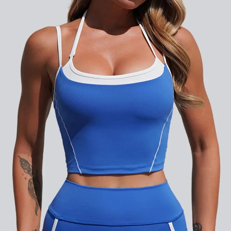 2026 Spring and Summer New Casual Women's Clothing Neck Back Yoga Suit Fitness Sports Fitness Clothing Two-piece Set