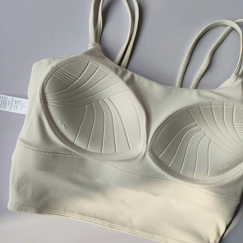 Professional Yoga Camisole Fixed Chest Mat Sports Underwear Women's Shockproof Breathable Beauty Vest Bra Running Top Gym Bra
