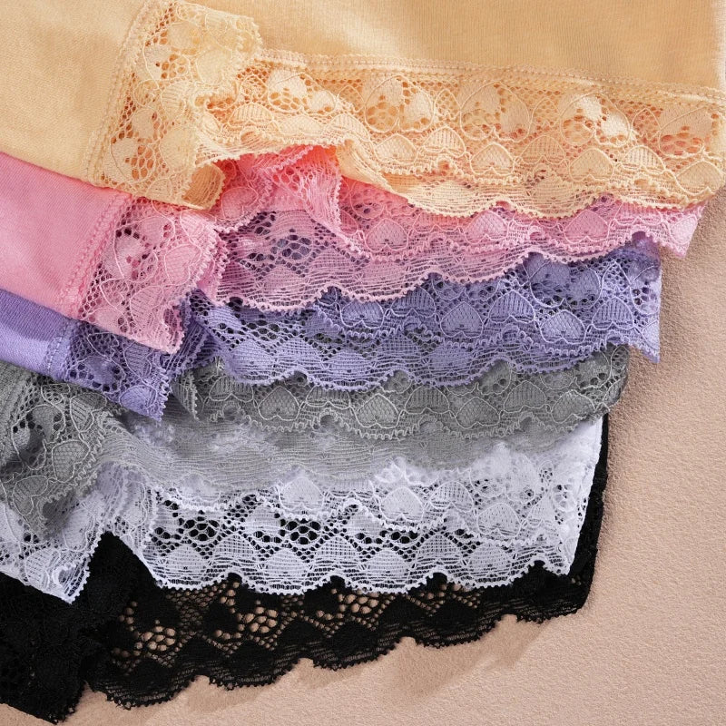 Women's Cotton Lace Boyshorts Sexy Letter Belt Breathable Boxer Panties High Waist Stretch Briefs Comfortable Sport Shorts S-XXL