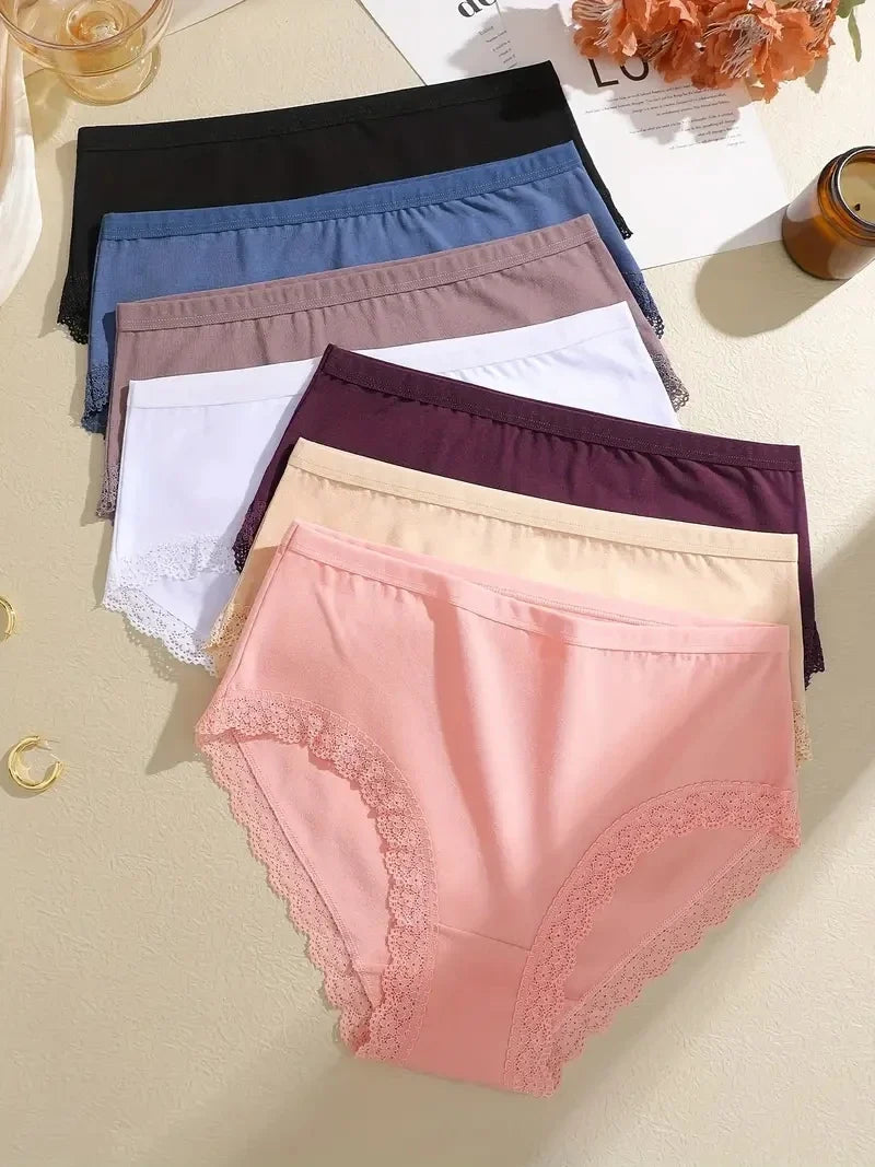 4Pcs/Set Women's Cotton Briefs Women Seamless Panties Solid Color Breathable Underwear Female Low Waist Soft Lingerie S-XXL