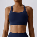 Crossed Shoulder Strap Yoga Bra Chest Pad Running Sports Bra Gym Top Women Stretch Pull Up Underwear Women Vest Fitness Tank Top
