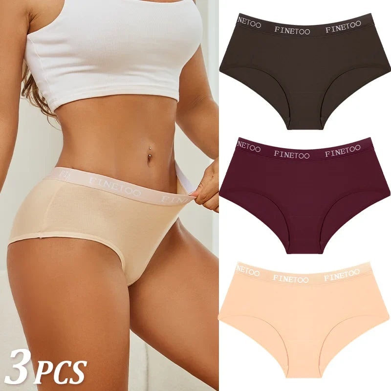 3Pcs Women's Cotton Briefs Letter Belt Underwear Women Panties Sexy Breathable Briefs Female Stretch Ladies Soft Lingerie