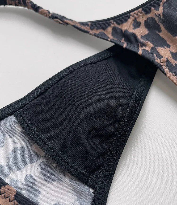 Women Panties Sexy G String Thong Ice Silk Seamless Underwear Leopard T Back Girls Briefs Leopard Underpants Plus Size S-XL