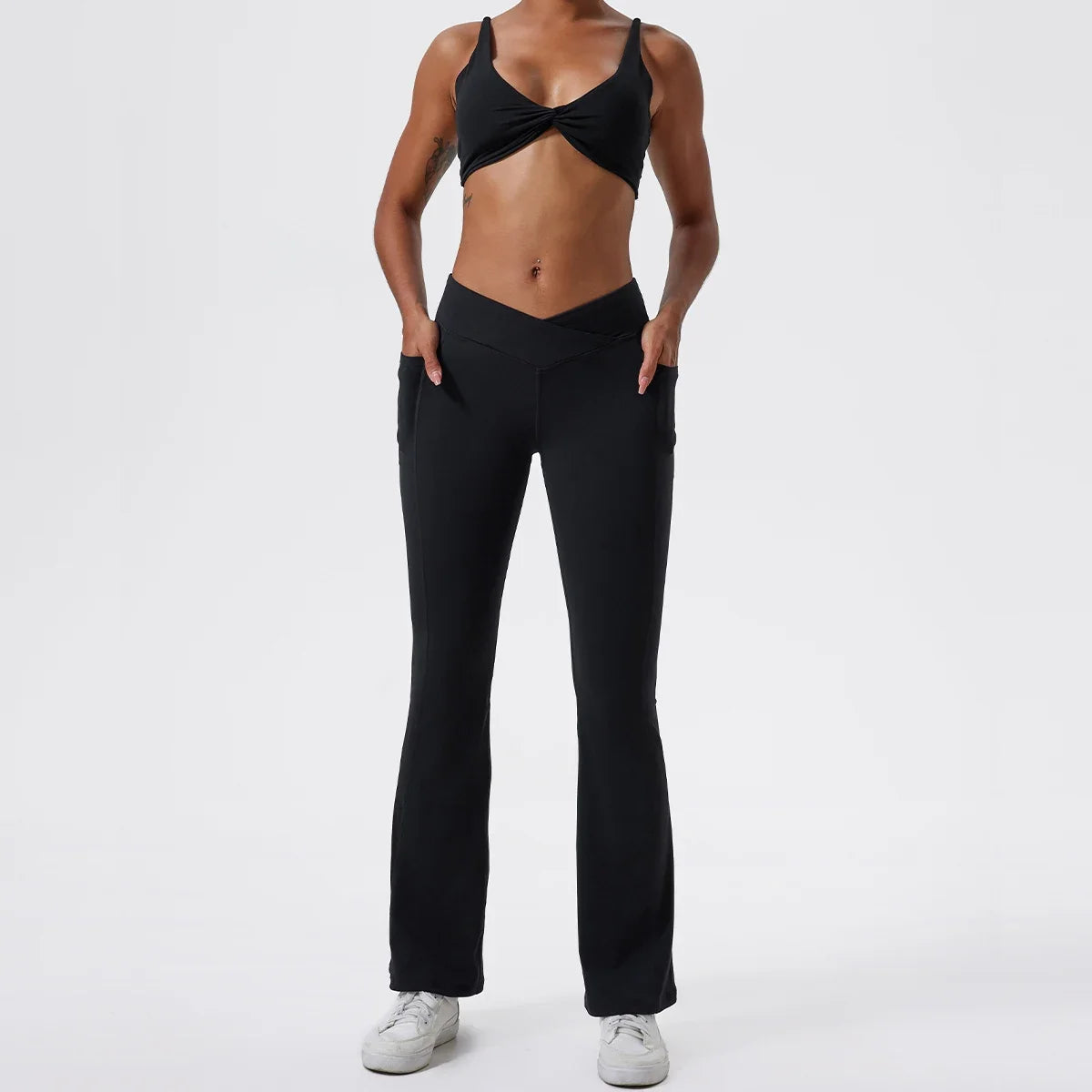 Hearuisavy Summer Sports Bra Shockproof Push Up Gym Top Women Quick-Dry Yoga Clothes Pleated Design Brassiere Workout Crop Top