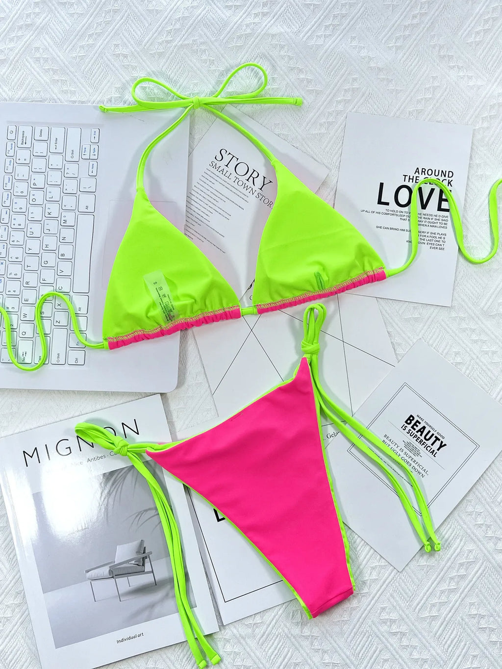 Sexy Micro Bikini 2025 Women Pink Leopard Print Neon Double Side Push Up Swimsuit Brazilian Beach Bathing Suit Thong Swimwear