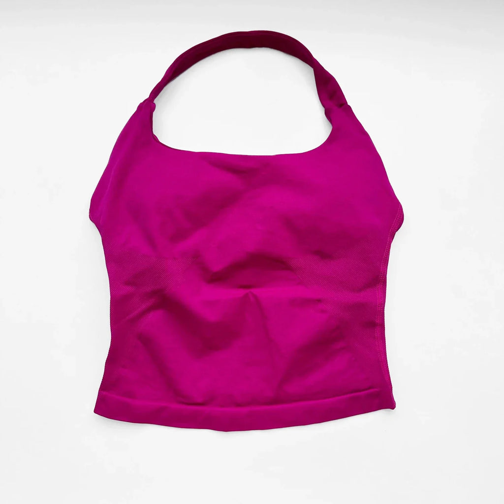 NCLAGEN Fitness Halter Top Woman Gym Clothes Removable Chest Pad Yoga Tank Push-up Sports Bra Workout Activewear Pilates vest