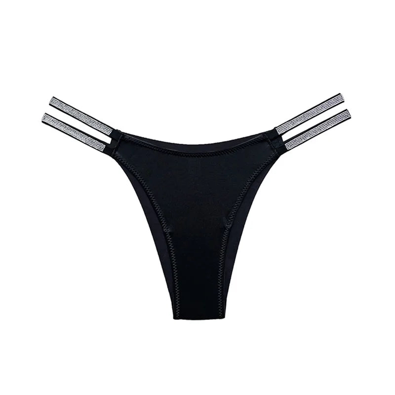 Sexy Panties Women Thongs Rhinestones Diamonds G-string Sports Thong Low Waist Shorts Briefs T-back Fitness S-XL
