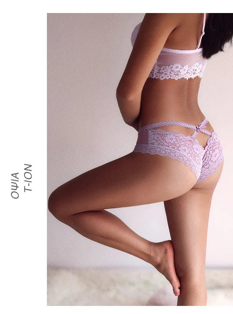 Lace Thin Sexy Girls Panties Seamless Women Briefs Thong Hollow Out G String Underwear Transparent Female Low Waist Lingerie