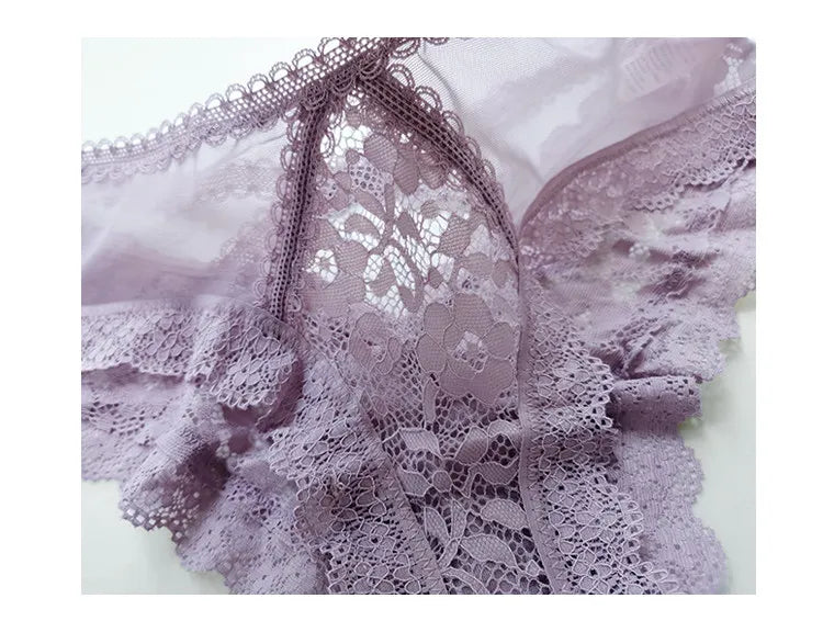 Lace Thin Sexy Girls Panties Seamless Women Briefs Thong Hollow Out G String Underwear Transparent Female Low Waist Lingerie
